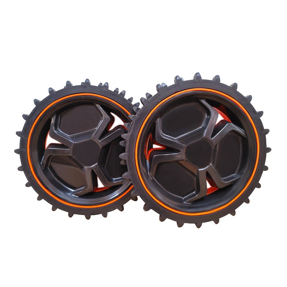 Angled view of MowRo Replacement Wheel Assembly for RM24